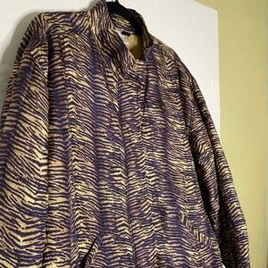 Vintage Track Suit / Puffer Jacket Silk Size M Zebra Animal Print